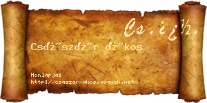 Császár Ákos névjegykártya